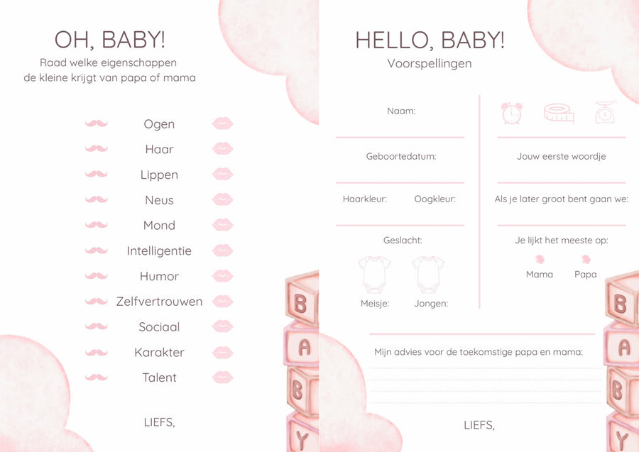 BABYSHOWER | Invulkaartjes
