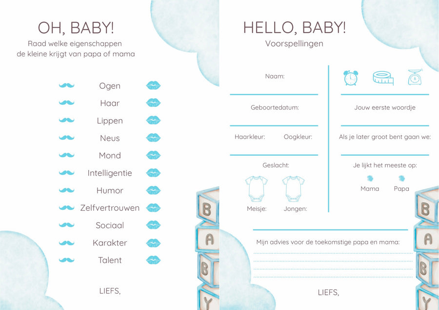 BABYSHOWER | Invulkaartjes