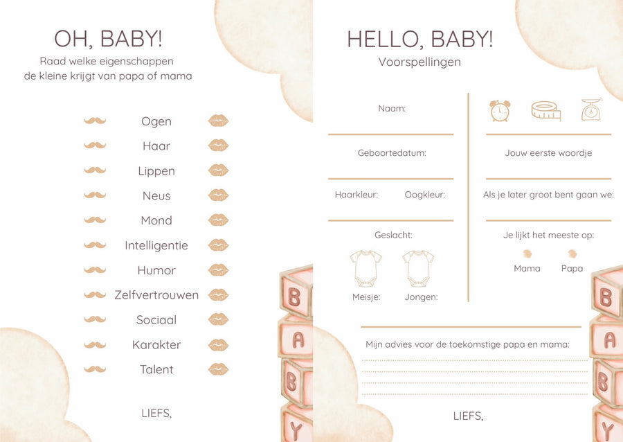 BABYSHOWER | Invulkaartjes