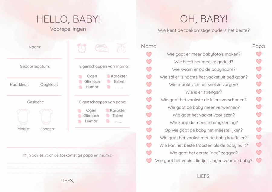 BABYSHOWER | Invulkaartjes