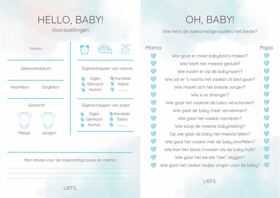 BABYSHOWER | Invulkaartjes