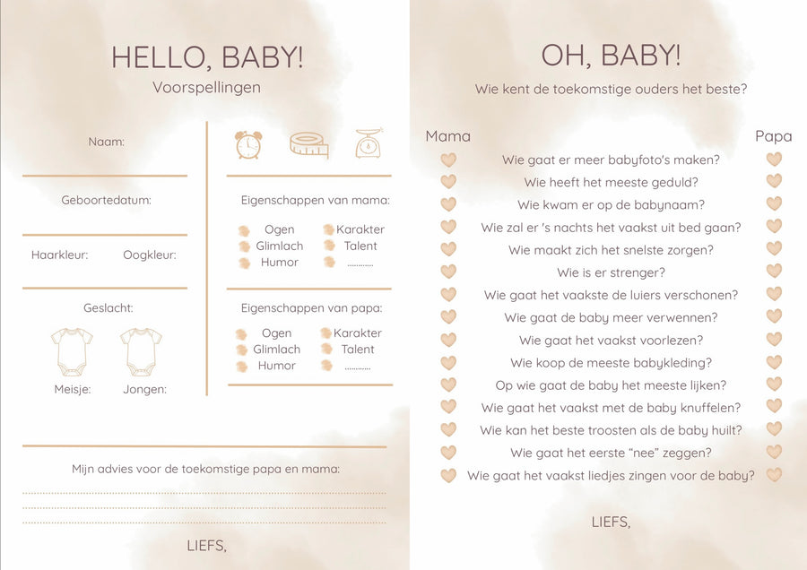 BABYSHOWER | Invulkaartjes